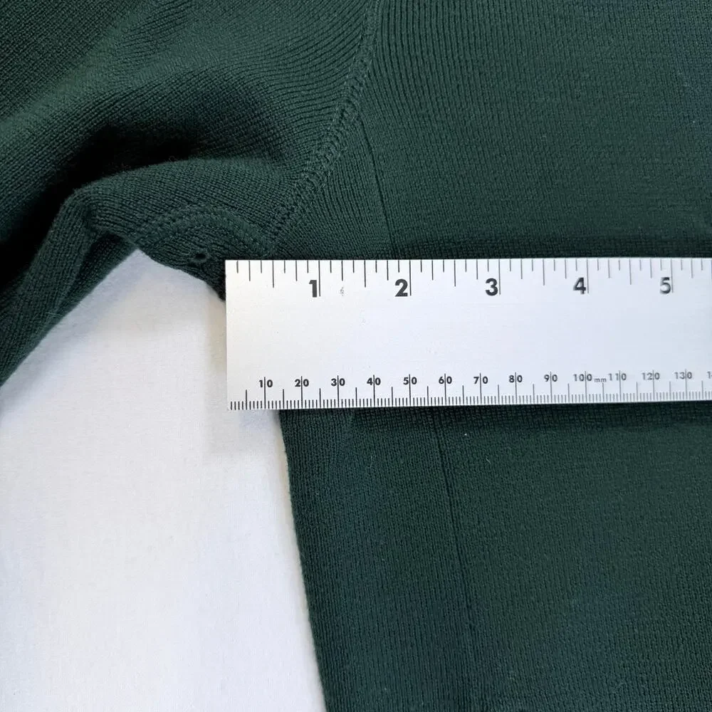 Polo Ralph Lauren Mens Large 100% Merino Wool 2 Way Full Zip Sweater Dark Green